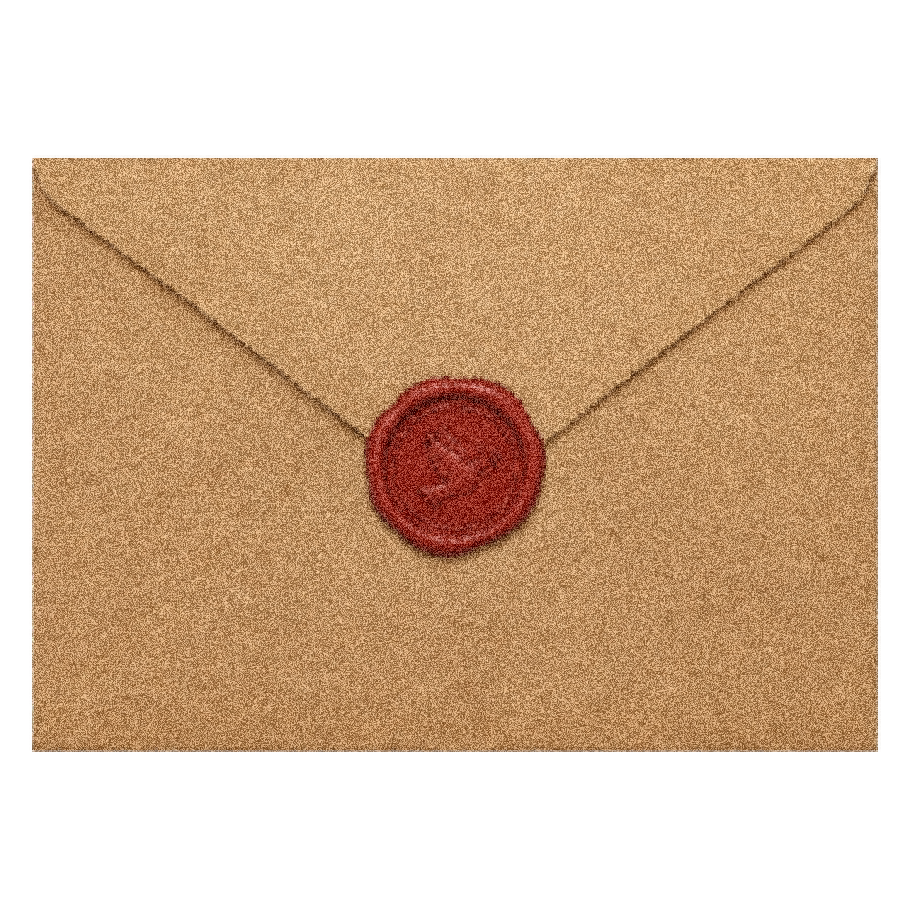 Closed envelope with a red wax seal