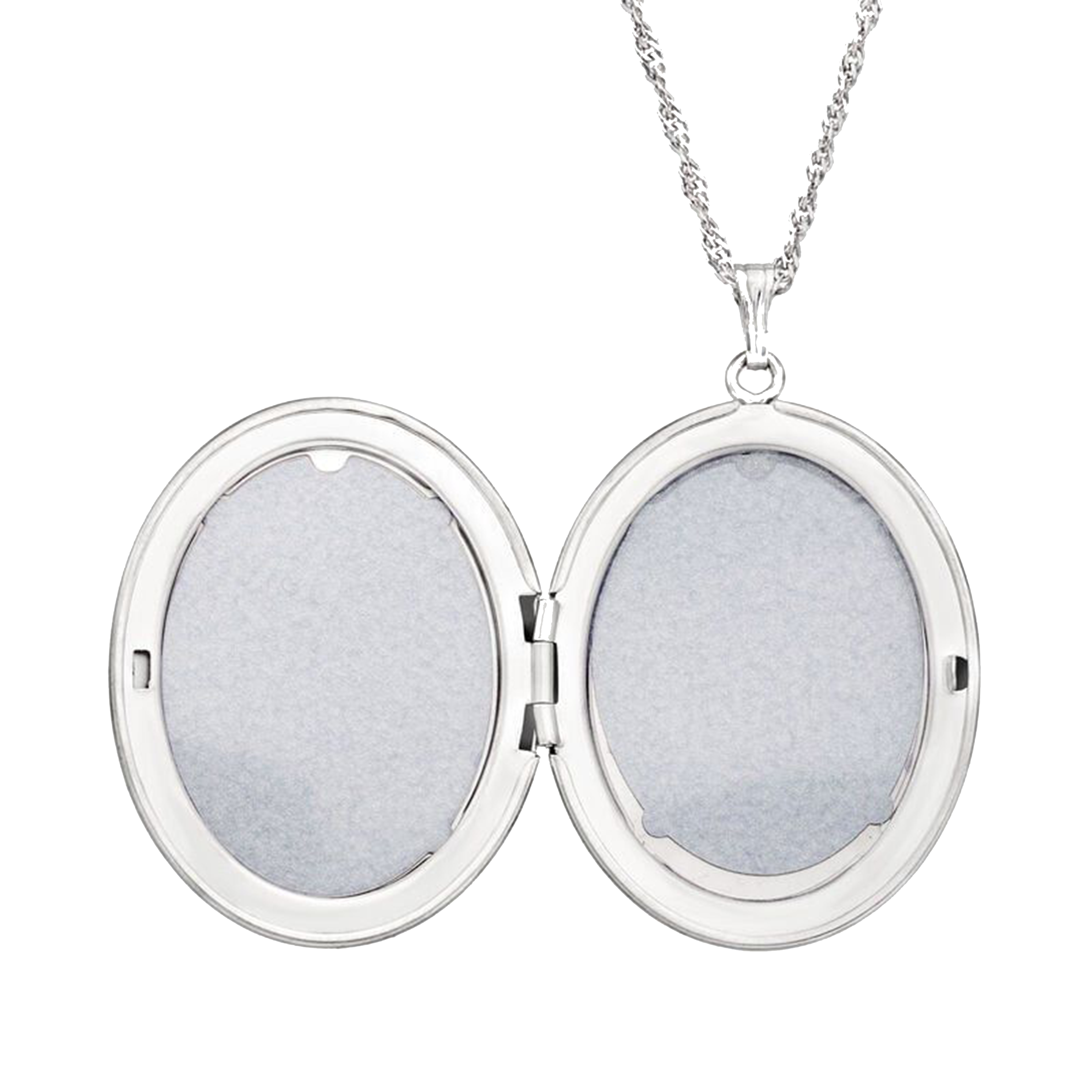 Open silver locket